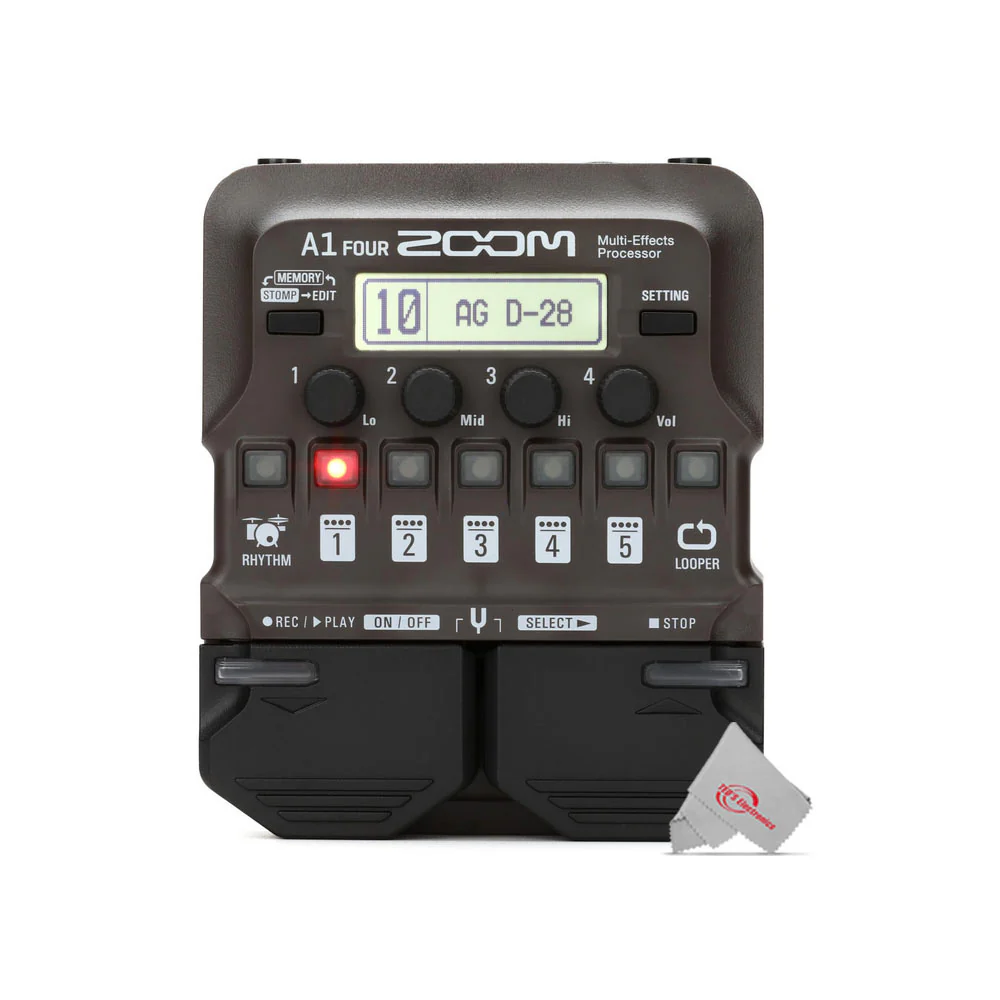 Zoom A1 Four Acoustic Instrument Multi-Effect Processor + Pig Hog Cable Accessory Kit - Image 2