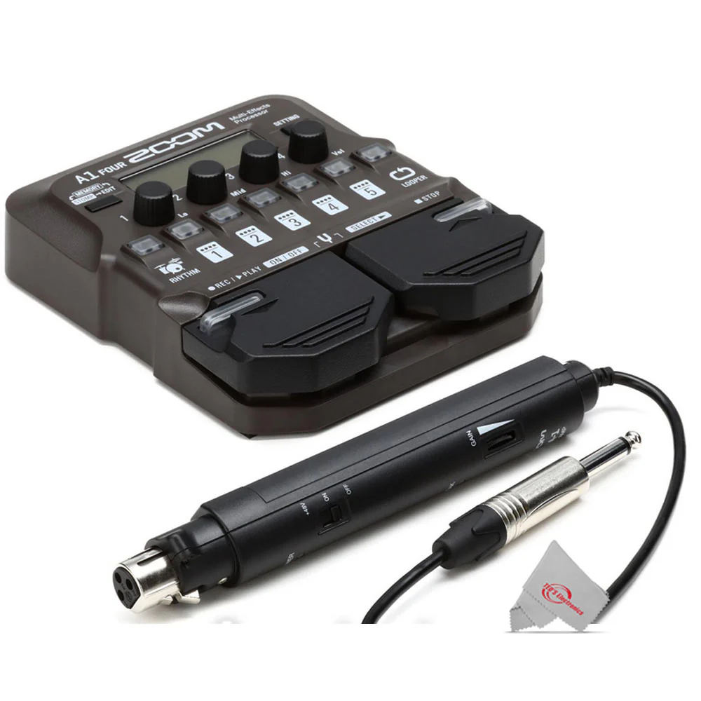 Zoom A1 Four Acoustic Instrument Multi-Effect Processor + Pig Hog Cable Accessory Kit - Image 6