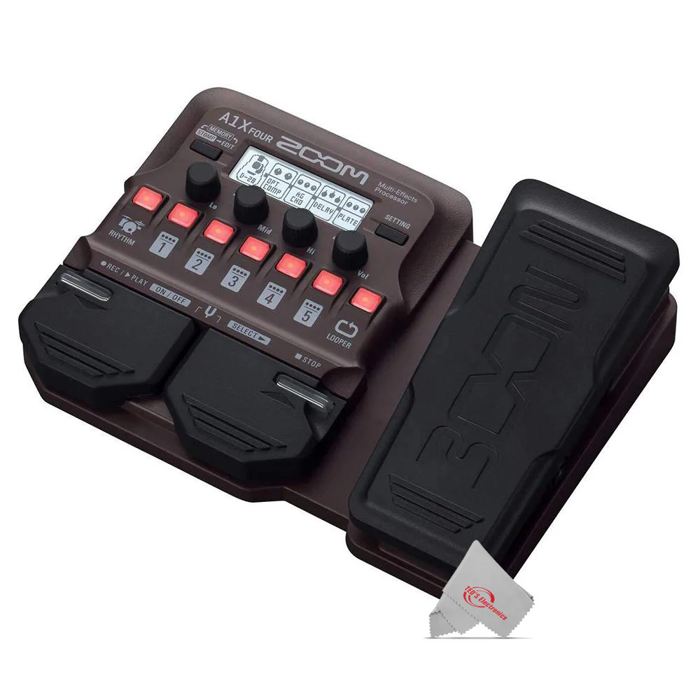 Zoom A1X Four Acoustic Instrument Multi-Effect Processor + Pig Hog Cable Accessory Kit - Image 8
