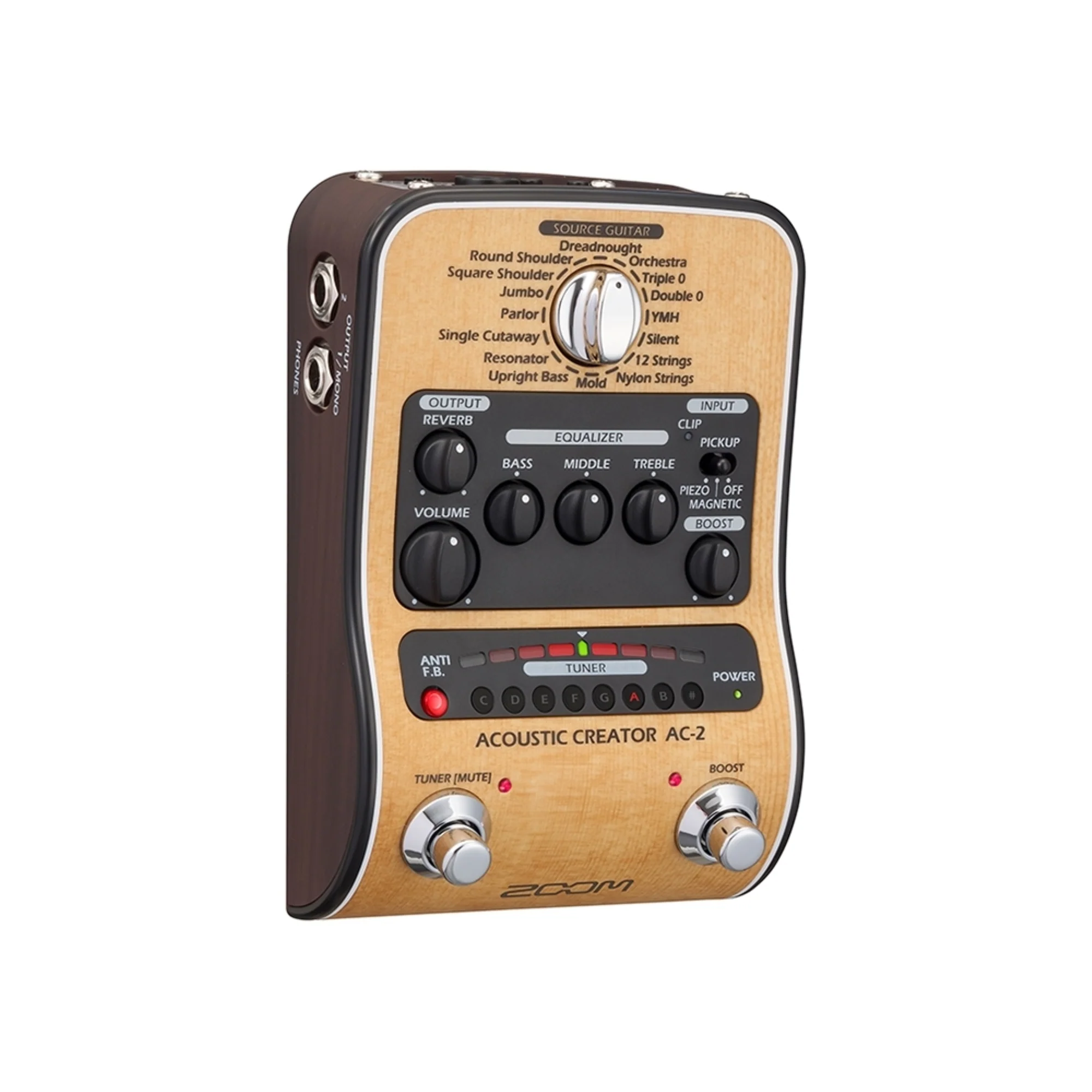 Zoom AC-2 Acoustic Creator Guitar Effects Pedal with Pig Hog Cable Accessory Kit - Image 8