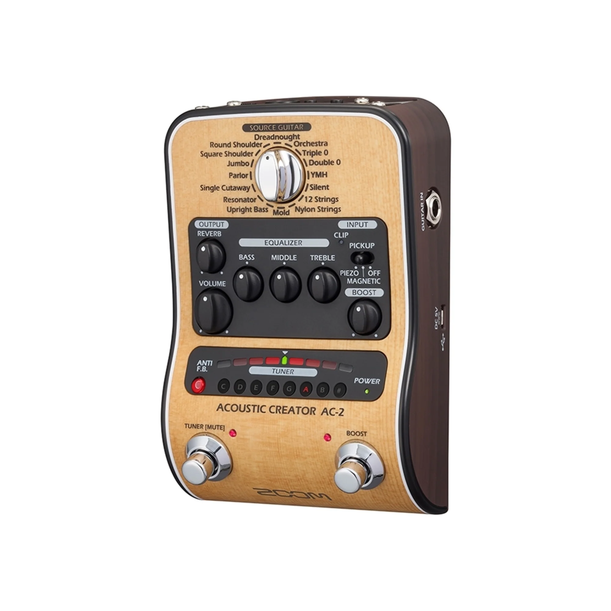 Zoom AC-2 Acoustic Creator Guitar Effects Pedal with Pig Hog Cable Accessory Kit - Image 9