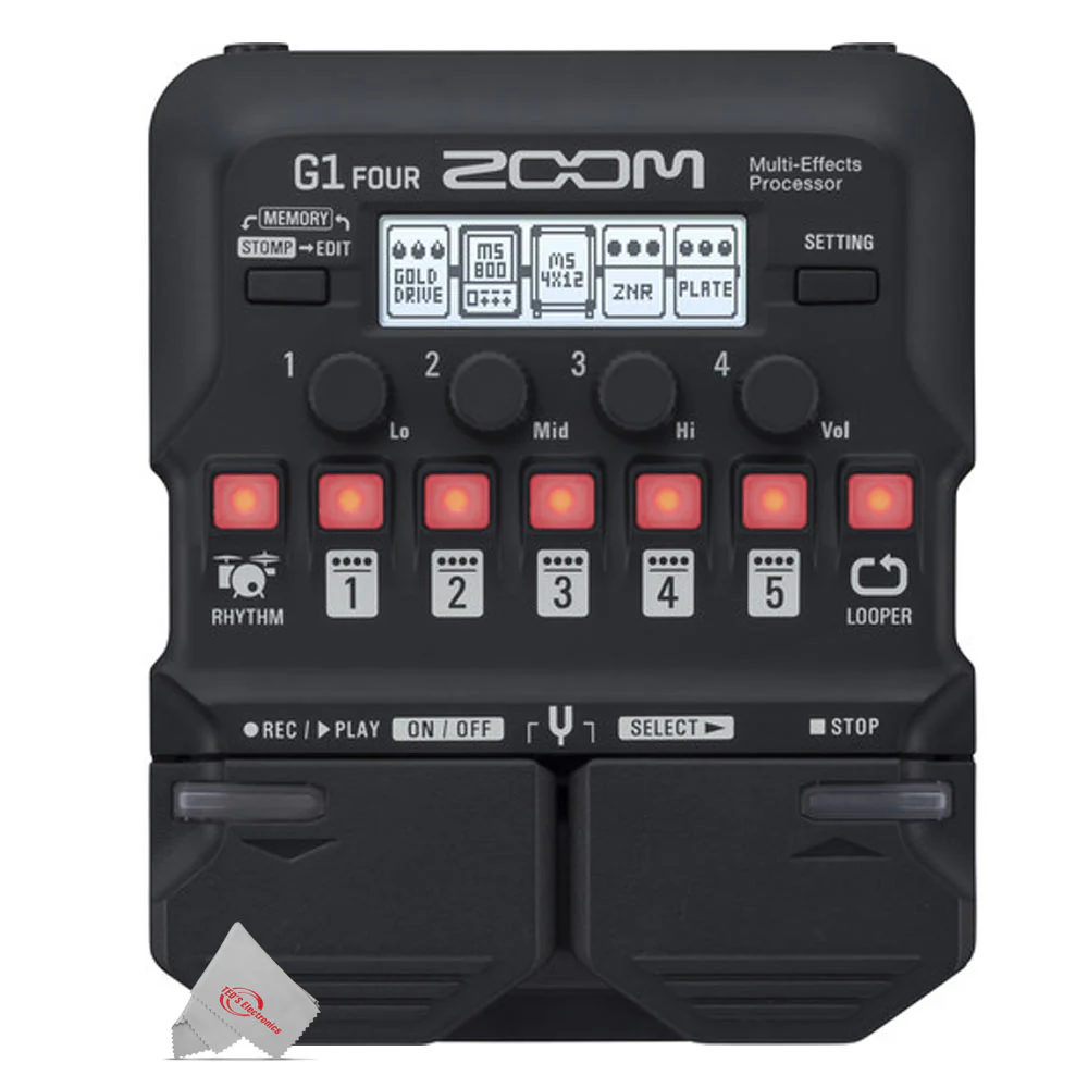 Zoom G1 Four Multi-Effects Processor for Electric Guitar + Pig Hog Cable & Connector - Image 7