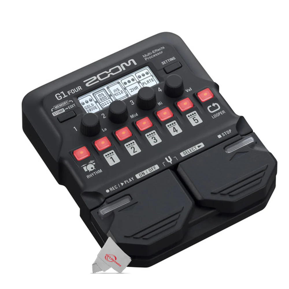 Zoom G1 Four Multi-Effects Processor for Electric Guitar + PP9V Pig Power 9V DC 1000ma Power Supply - Image 2