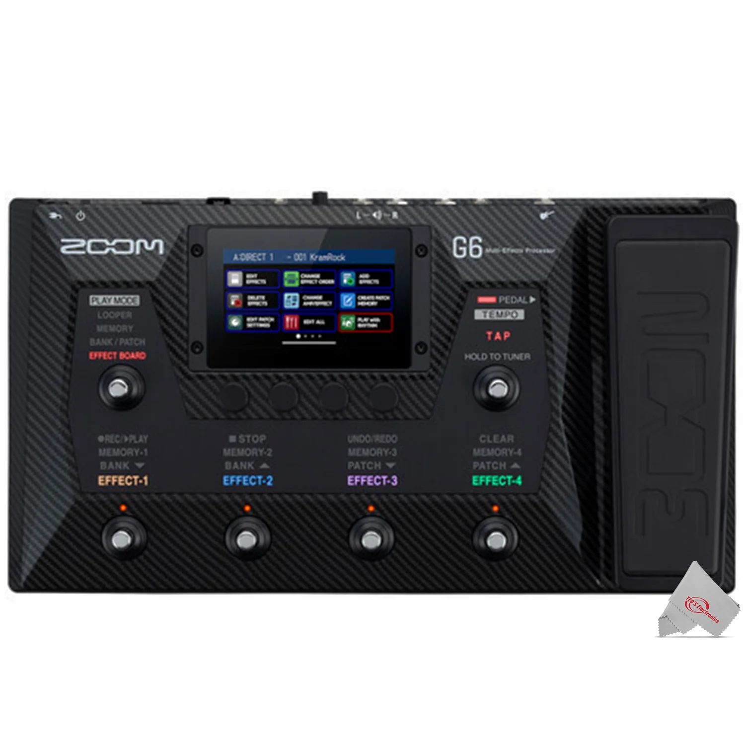 Zoom Multi-Effects Processor Pedal for Guitarists with Pig Hog Instrument Cables - Image 2