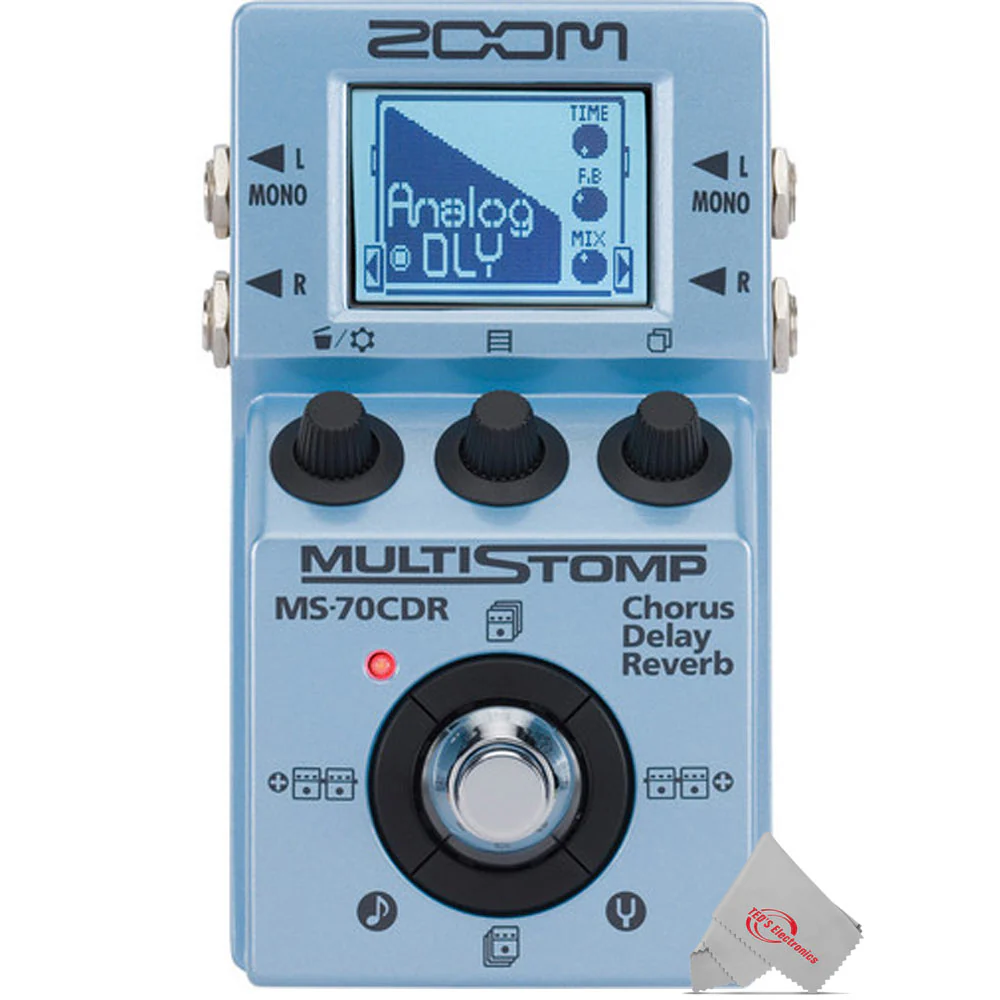 Zoom MS-70CDR Multi Stomp Guitar Effect Pedal + Pig Hog Instrument Cable Accessory Kit - Image 7