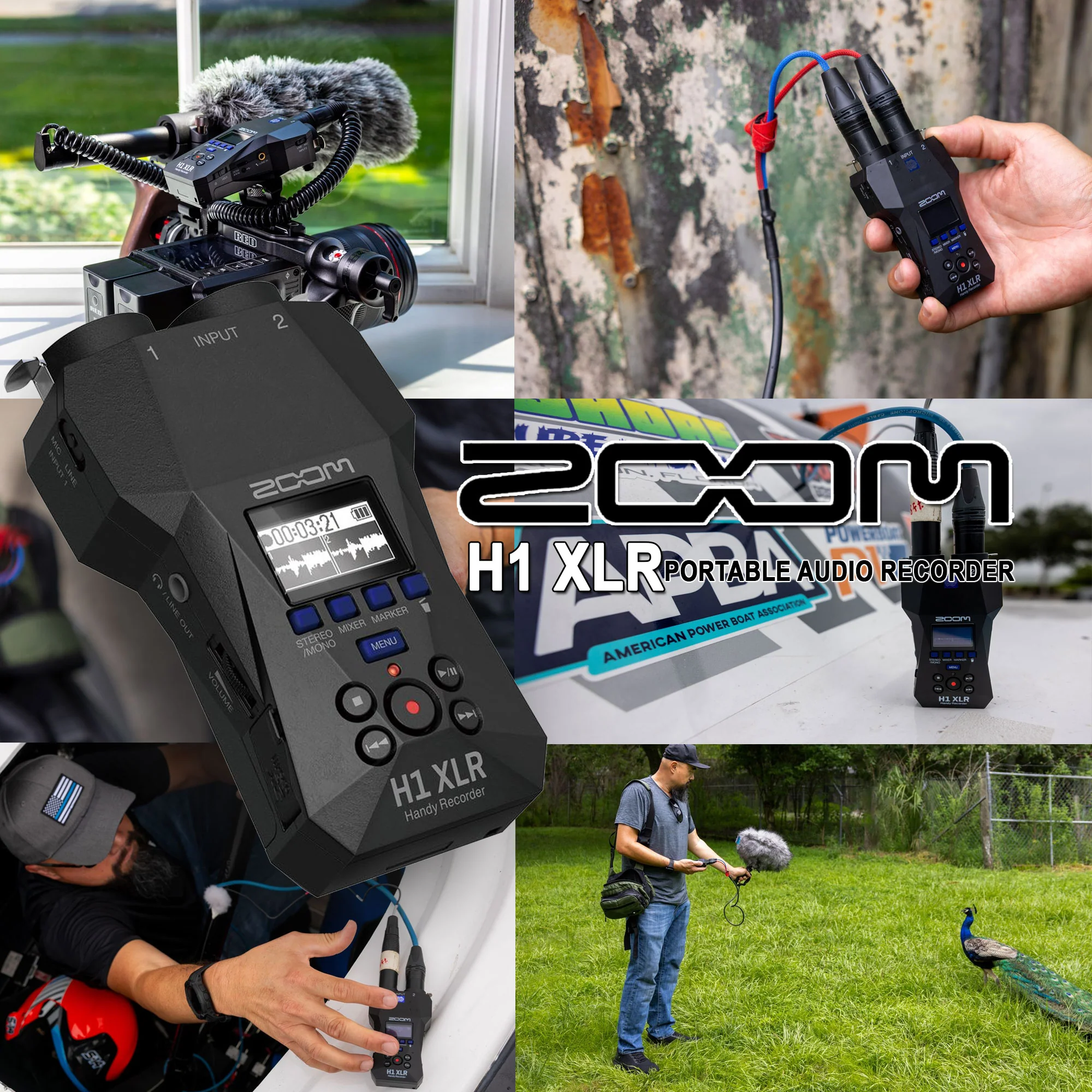 Zoom H1 XLR Portable Audio Recorder for Video with Shotgun Microphone and Tabletop Tripod Kit - Image 2