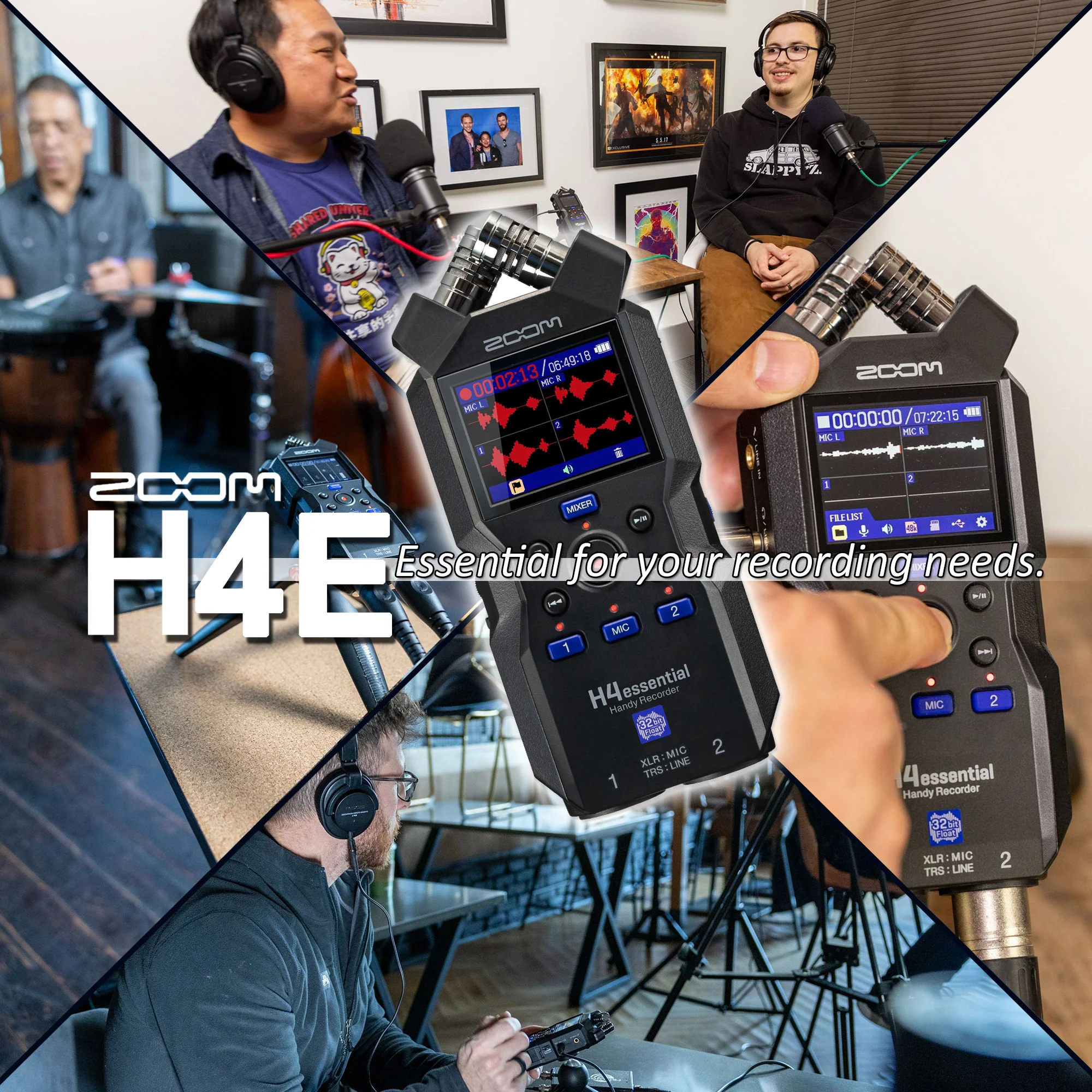Zoom H4essential 4-Track Handy Recorder with Zoom APH-4e Accessory Pack and SanDisk 128GB Ultra UHS-I microSDXC Memory Card with SD Adapter - Image 7