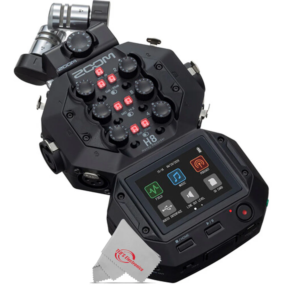 Zoom H8 8-Input / 12-Track Digital Audio Recorder + Zoom Foam Windscreen Kit - Image 3