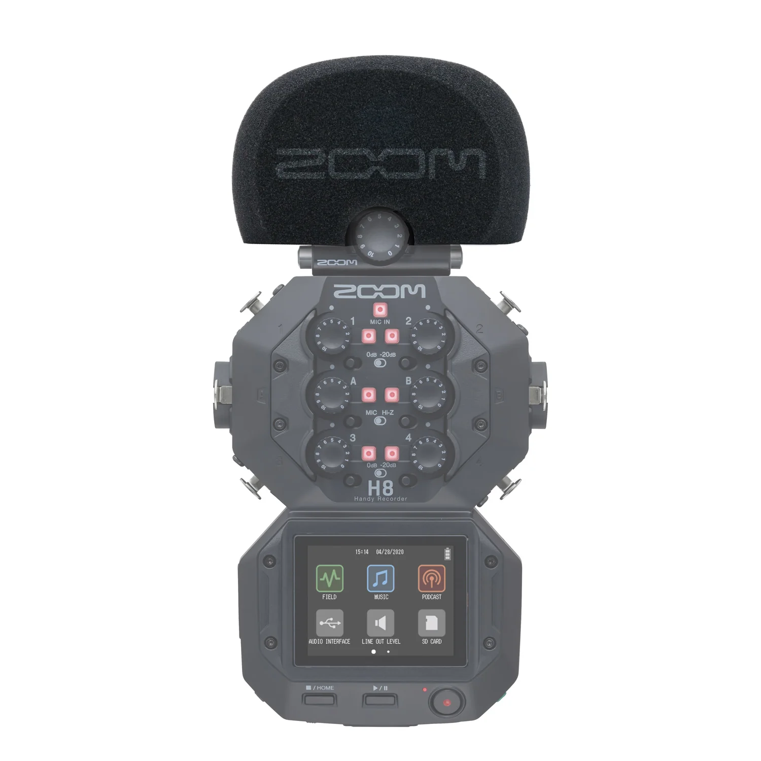Zoom H8 8-Input / 12-Track Digital Audio Recorder + Zoom Foam Windscreen Kit - Image 7