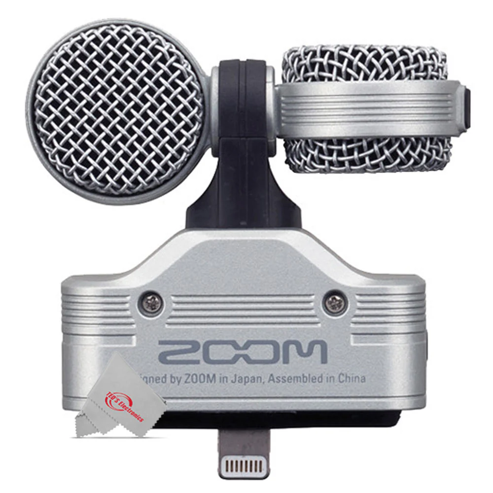 ZOOM IQ7 Mid-Side Stereo Microphone For iOS Devices With Lightning Connector + 8" LED Ring Light with Tripod Mount Stand, Power Bank and Wireless Remote - Image 4