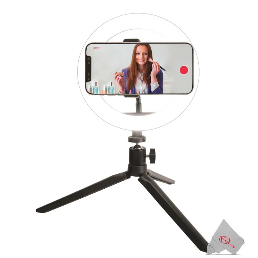 ZOOM IQ7 Mid-Side Stereo Microphone For iOS Devices With Lightning Connector + 8" LED Ring Light with Tripod Mount Stand, Power Bank and Wireless Remote - Image 9