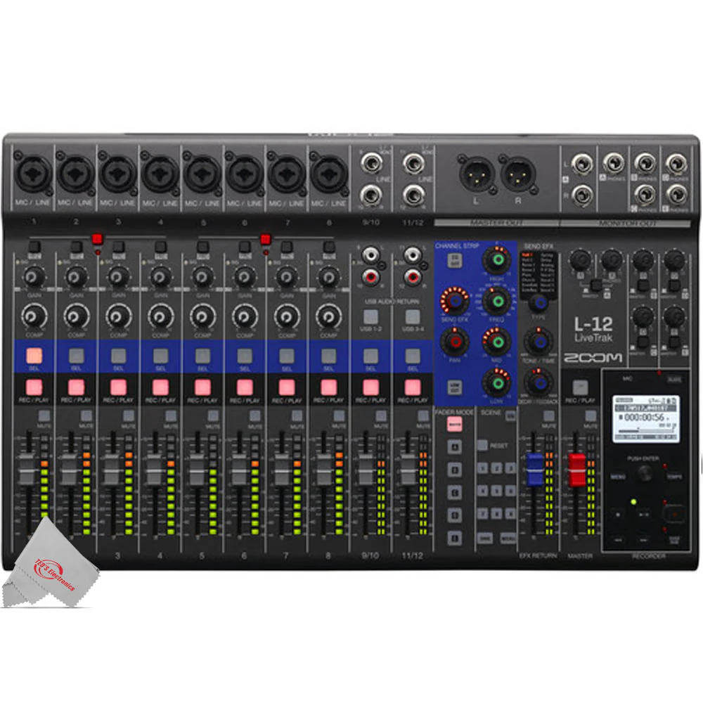Zoom LiveTrak L-12 - 12-Channel Digital Mixer & Multitrack Recorder Pro Audio Package - Image 3