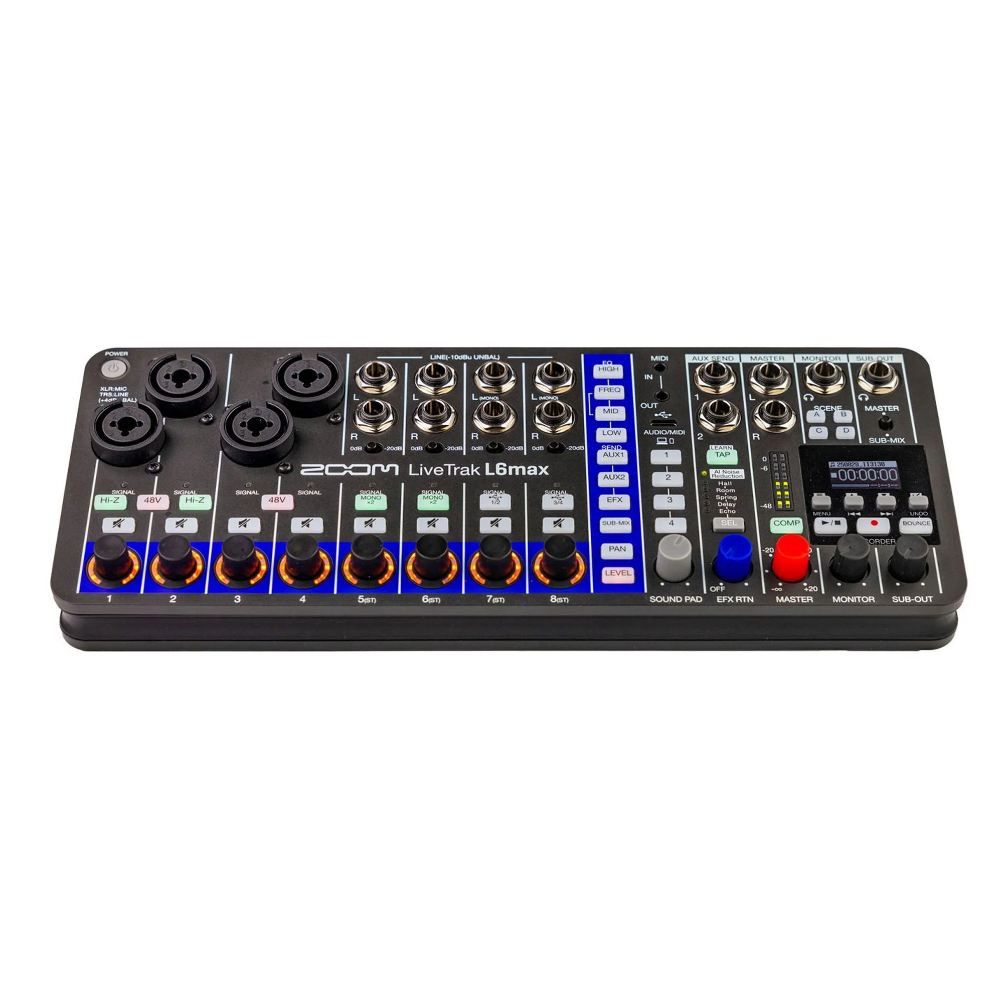 Zoom LiveTrak L6max Portable 12-Channel Mixer and Recorder with Sony MDR-7506 Sound Monitor Headphones (Black) - Image 3