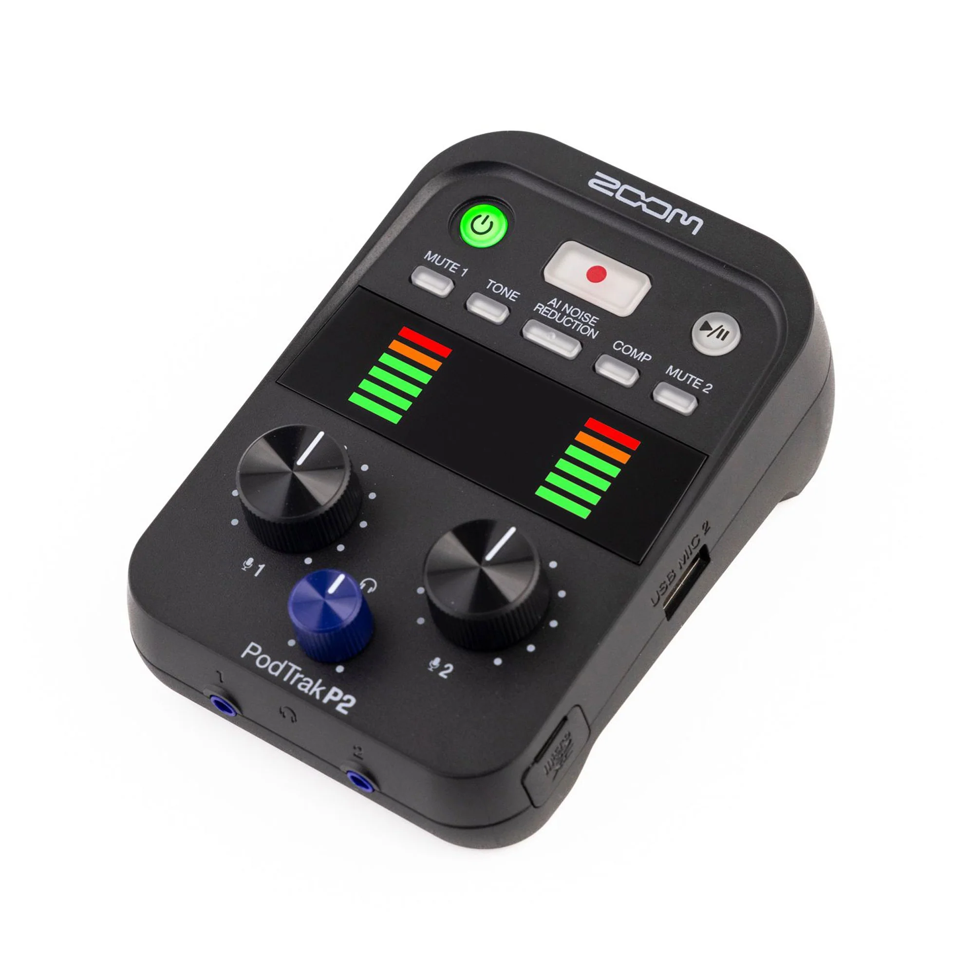Zoom PodTrak P2 USB Mic Recorder for Podcasters with SanDisk Ultra 64GB microSDXC Memory Card - Image 3