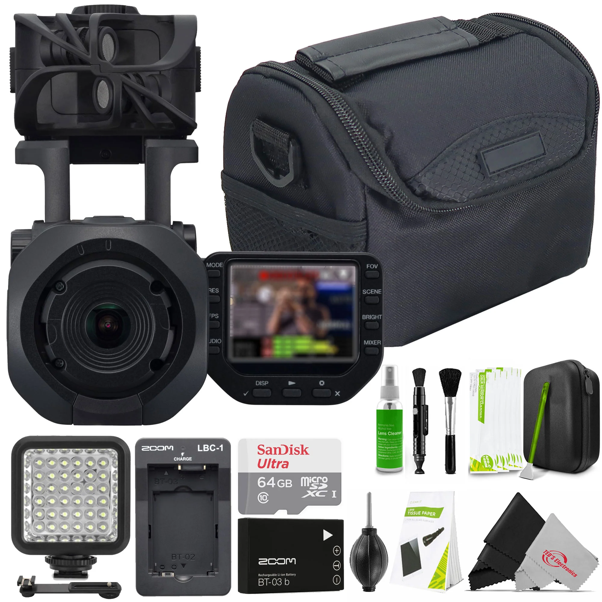 Zoom Q8n-4K Handy Video Recorder 4K Video + Professional 4 Track Audio Complete Recording Kit