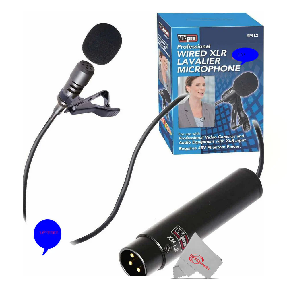 Vidpro Professional Wired XLR Lavalier Microphone XM-L2 for Pro Audio Equipment with XLR Input with Zoom WSL-1 Windscreen for LMF-1 / LMF-2 Lavalier Microphone - Image 3