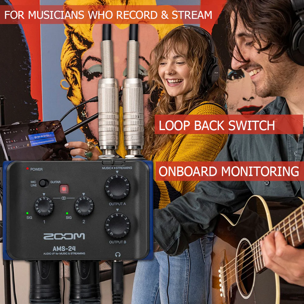 Zoom AMS-24 2x4 USB Audio Interface for Music and Streaming - Image 11