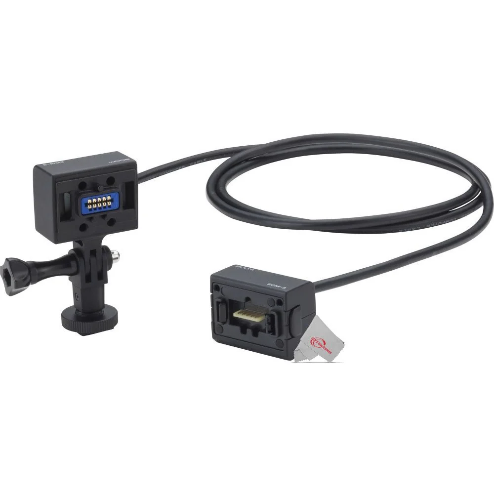 Zoom ECM-3 9.8' Extension Cable for Mic Capsule with Action Camera Mount  + Zoom XYH-6 - X/Y Microphone Capsule + Tall Tripod - Image 2