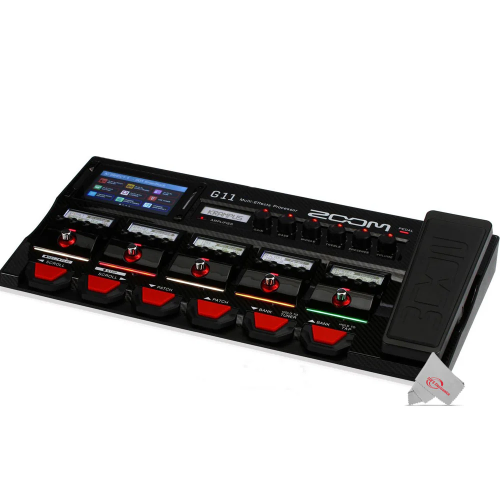 Zoom G11 Multi-Effects Processor for Electric Guitar with Samson Stereo Headphones and 1/4" TRS to 1/4" TRS Cable + 1/4" TRSF to 1/4" TRSM Headphone Cable - Image 5