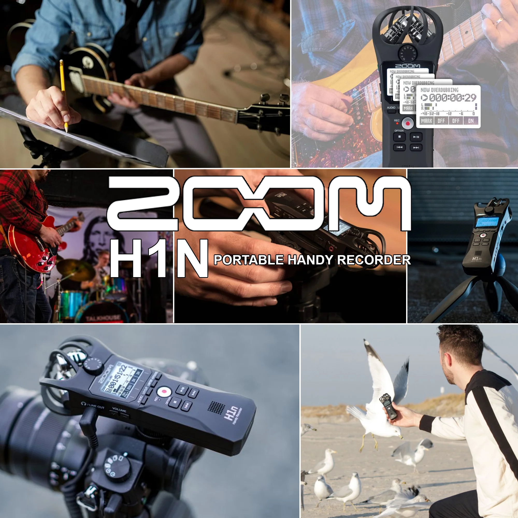 Zoom H1n 2-Input / 2-Track Portable Digital Handy Recorder Gray with Samson SR350 Over-Ear Stereo Headphones and Samsung 64GB EVO Plus UHS-I microSDXC Memory Card - Image 7