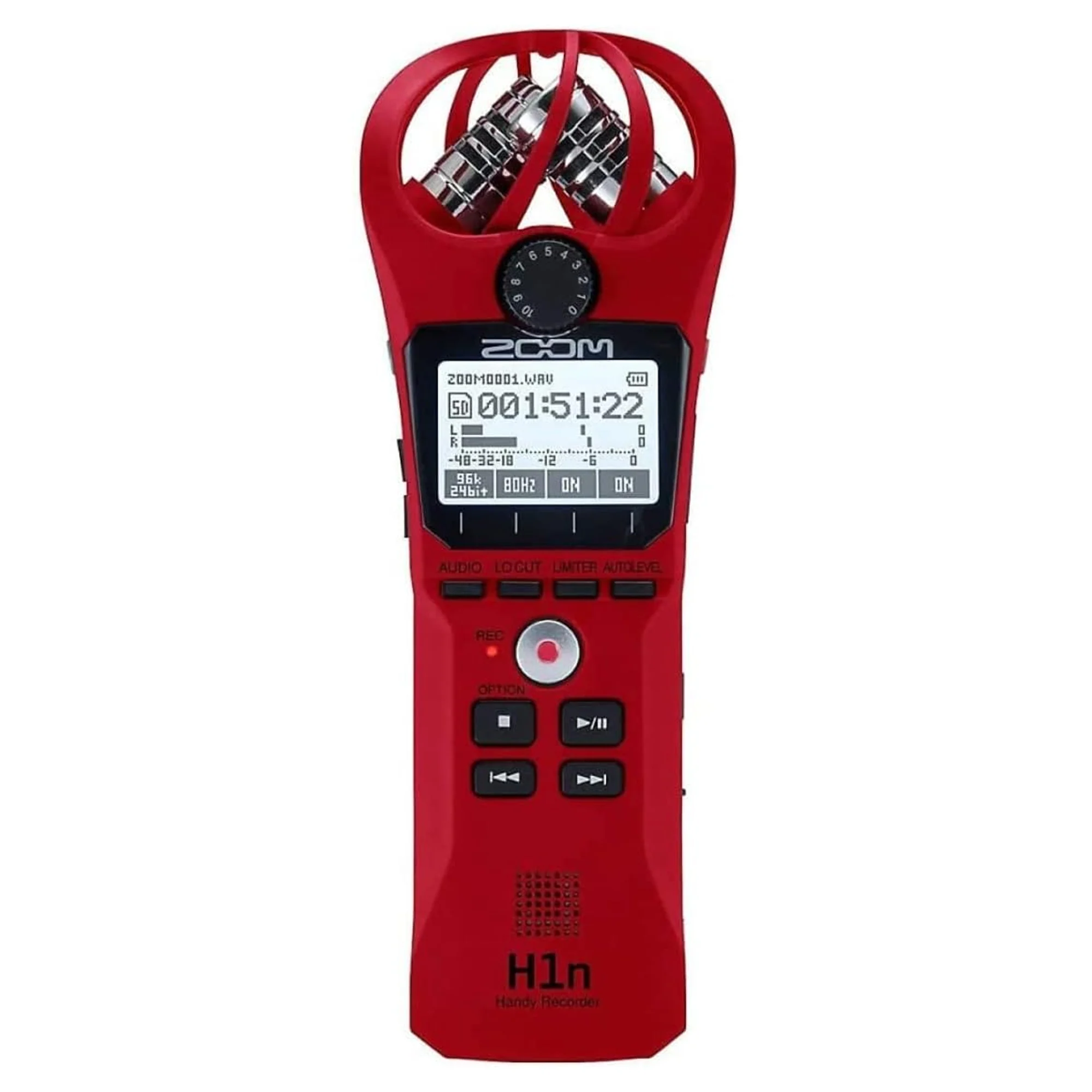 Zoom H1n 2-Input / 2-Track Portable Digital Handy Recorder (Red) with Vipro Lavalier Condenser Microphone and Accessory Bundle - Image 2