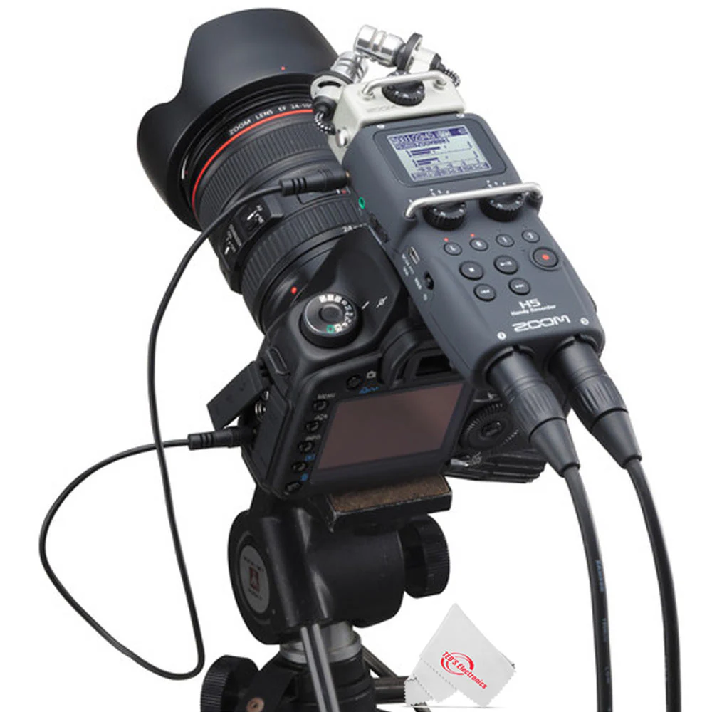 Zoom H5 4-Input / 4-Track Portable Handy Digital Recorder w/ Interchangeable X/Y Mic Capsule and 2x Vidpro Professional Wired XLR Lavalier Microphone XM-L2 with XLR Input - Image 4