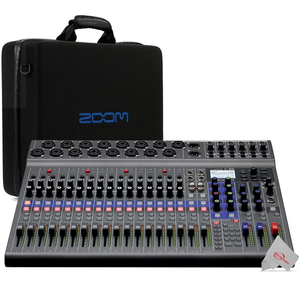 Zoom LiveTrak L-20 - 20-Input Digital Mixer & Multitrack Recorder + Zoom CBL-20 Carrying Bag