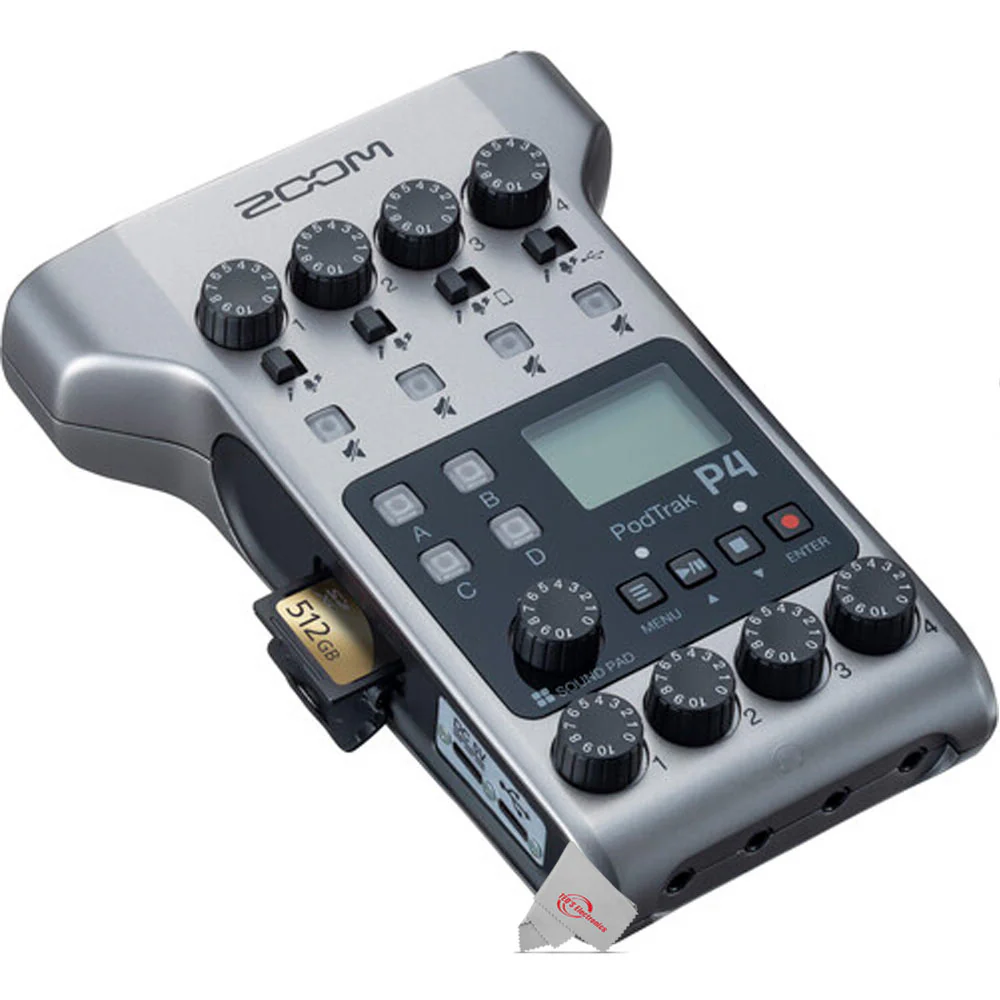 Zoom PodTrak P4 Portable Multitrack Podcast Recorder with 2x Vidpro Professional Wired XLR Lavalier Microphone XM-L2 for Pro Audio Equipment with XLR Input - Image 10