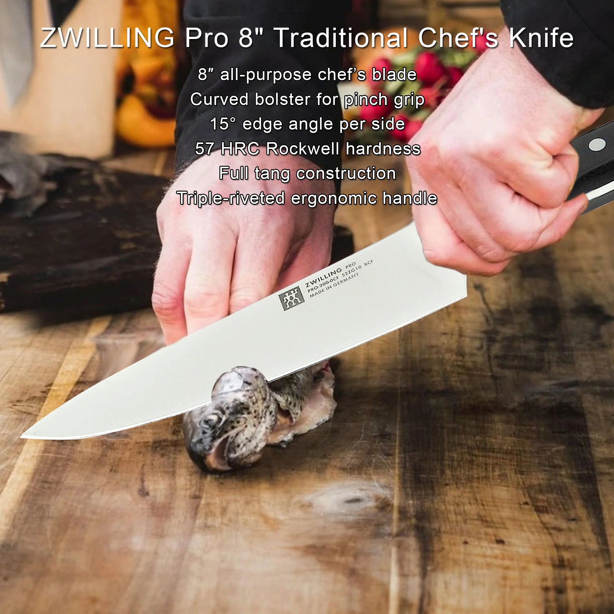 ZWILLING Pro 5.5" Compact Chef's Knife with ZWILLING Pro 8" Traditional Chef's Knife - Image 3