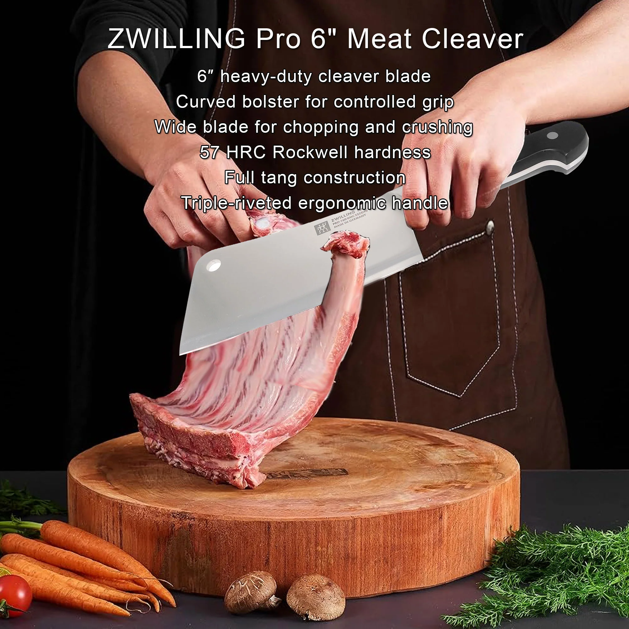 ZWILLING Pro 6" Meat Cleaver with ZWILLING Pro 5.5" Flexible Boning Knife - Image 3